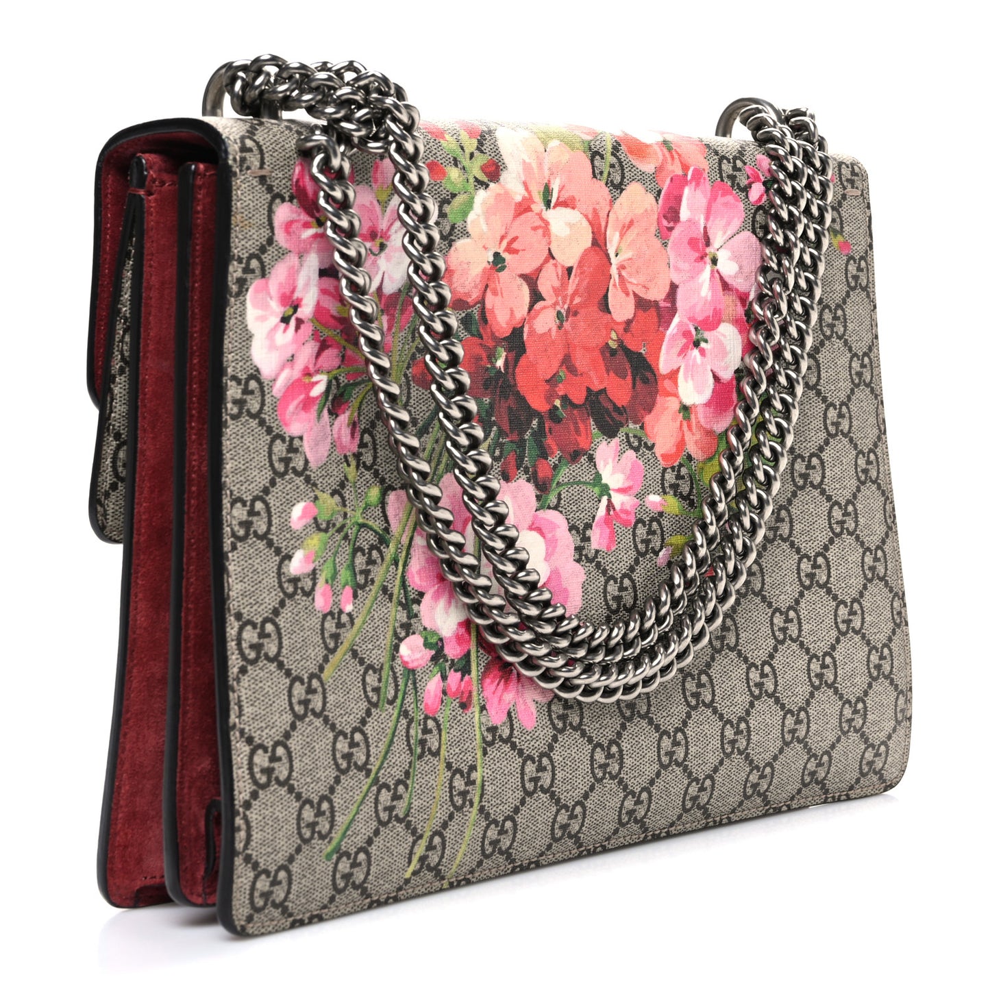 GG Supreme Monogram Blooms Medium Dionysus Shoulder Bag Beige Multicolor Dry Rose