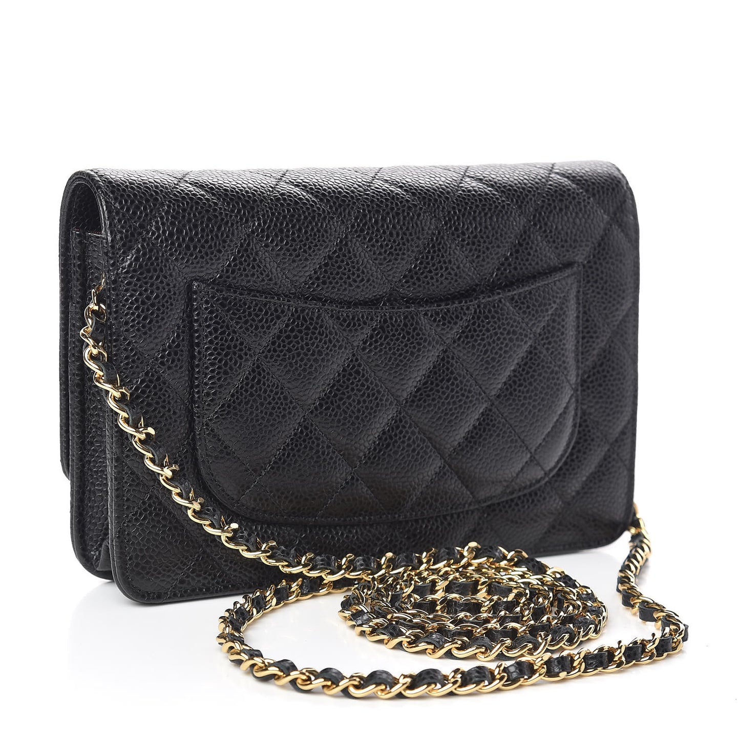 Caviar Quilted Wallet On Chain WOC Black