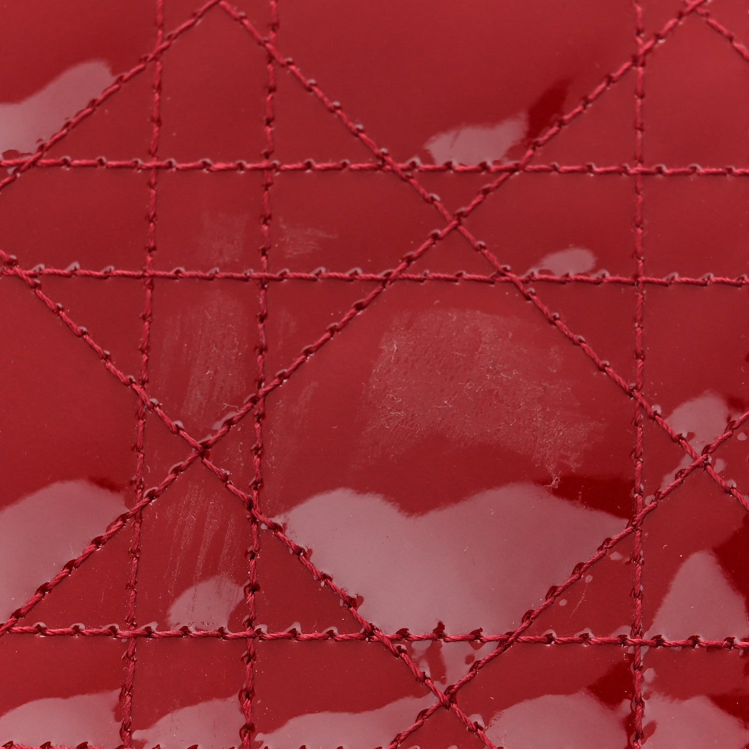 Christian Dior Patent Cannage Lady Dior Clutch Rouge Ceris 12 of 13