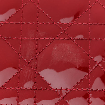 Christian Dior Patent Cannage Lady Dior Clutch Rouge Ceris 12 of 13