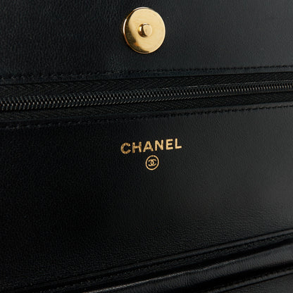 Chanel Lambskin Quilted Enamel Coco Casino Wallet On Chain WOC Black 6 of 12