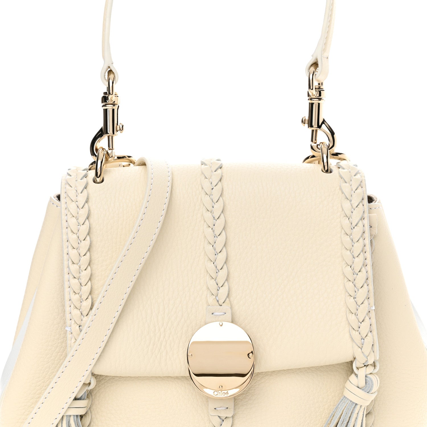 Chloe Grained Calfskin Small Penelope Soft Shoulder Bag White 8 of 11