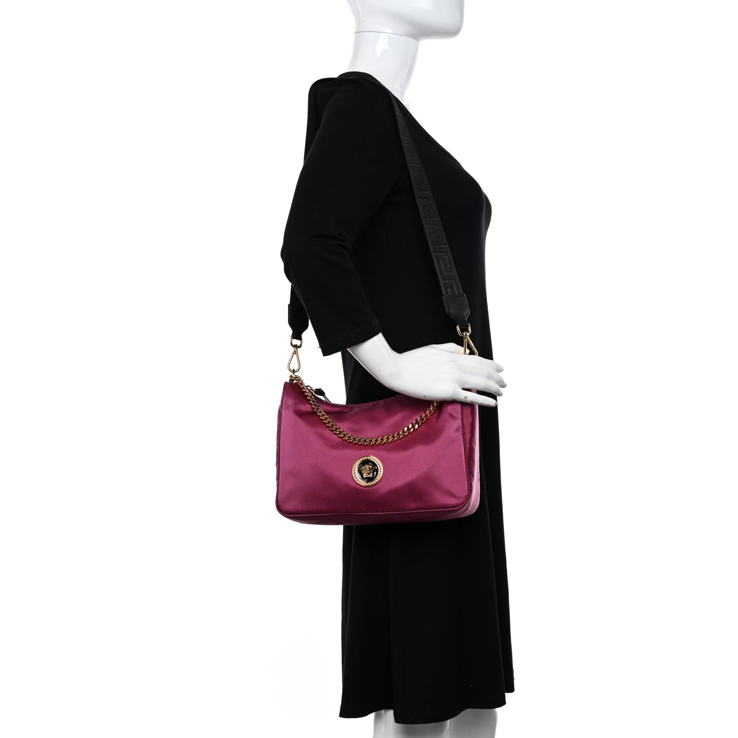 Versace Nylon Medusa Shoulder Bag Dahlia Black 2 of 10