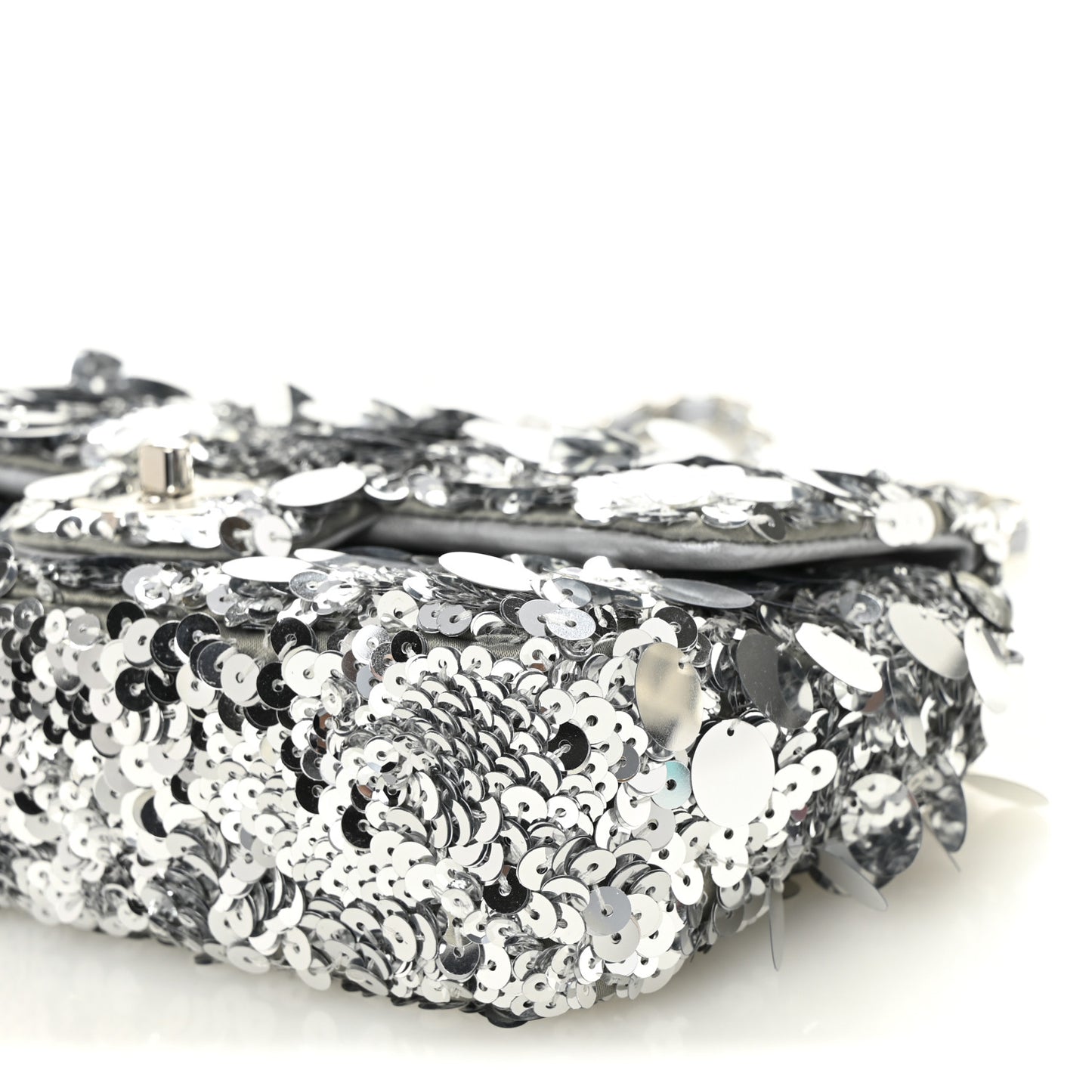 Sequin Mini Rectangular Flap Silver