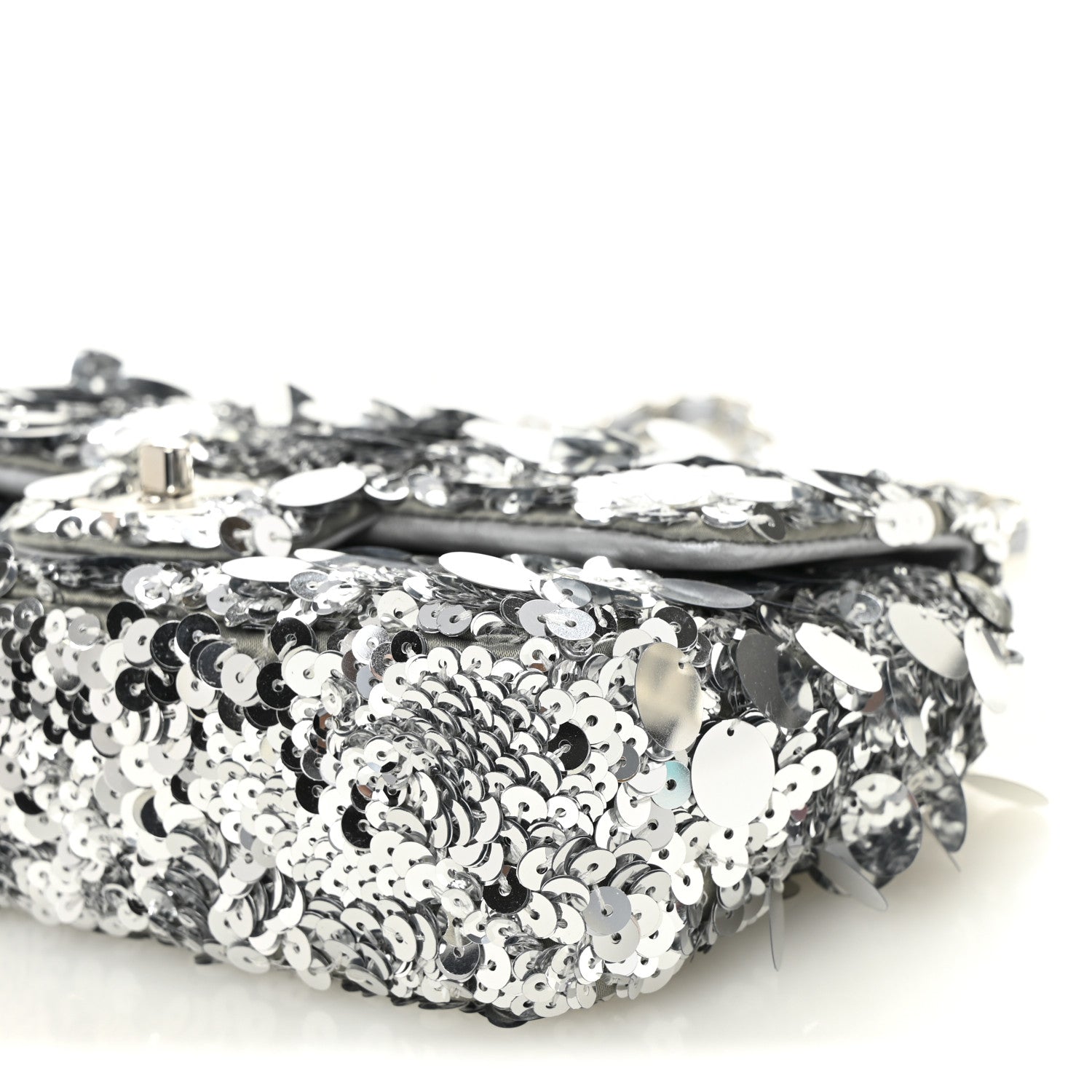 Chanel Sequin Mini Rectangular Flap Silver 10 of 11