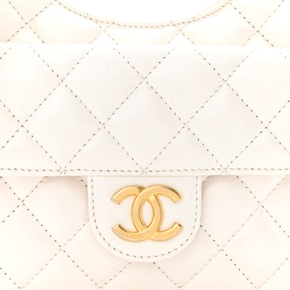 Chanel Shiny Crumpled Calfskin Quilted Small Wavy CC Hobo White 8 of 10