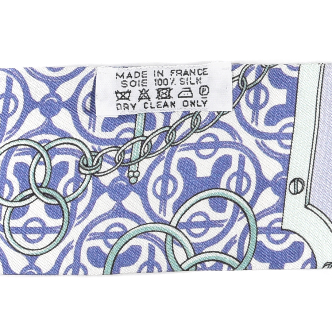 Hermes Silk Mors Et Gourmettes Remix Twilly Parme Vert Mauve 3 of 4