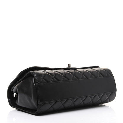 Chanel Lambskin Quilted Jumbo Grocery By Chanel Drawstring Shopping Bag Black 4 of 25