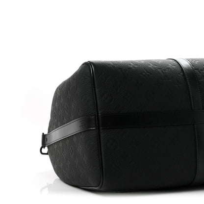 Louis Vuitton Taurillon Monogram Keepall Bandouliere 50 Black 7 of 9