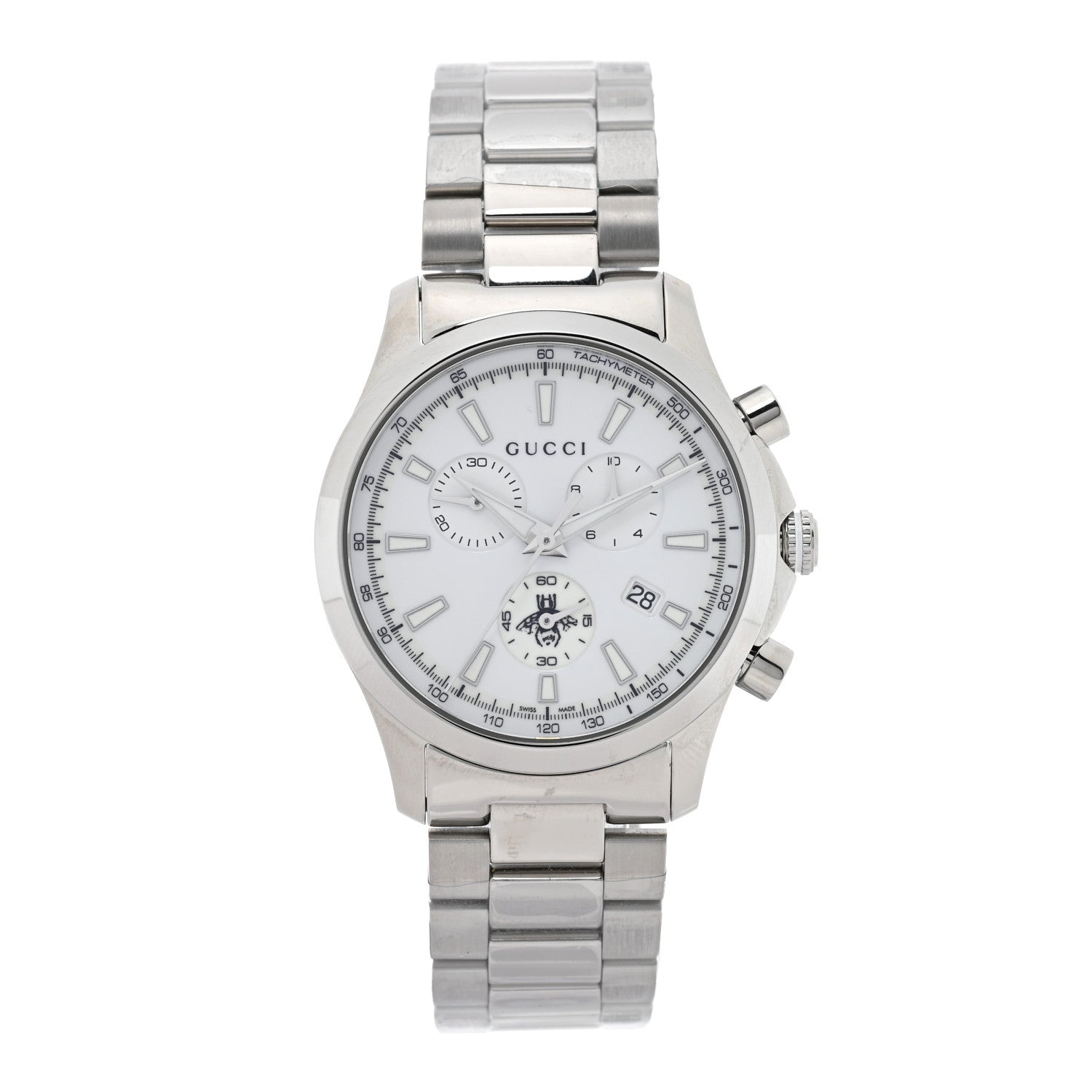 Gucci Stainless Steel 38mm G-Timeless Bee Chronograph Quartz Watch 1 of 5