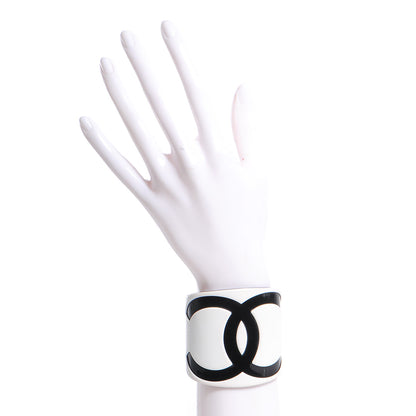 Chanel Resin CC Cuff Black White 2 of 6