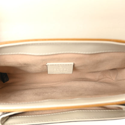 Gucci GG Supreme Monogram Calfskin Mini Padlock Flap Pocket Shoulder Bag Beige Mystic White Sun Oil 5 of 10