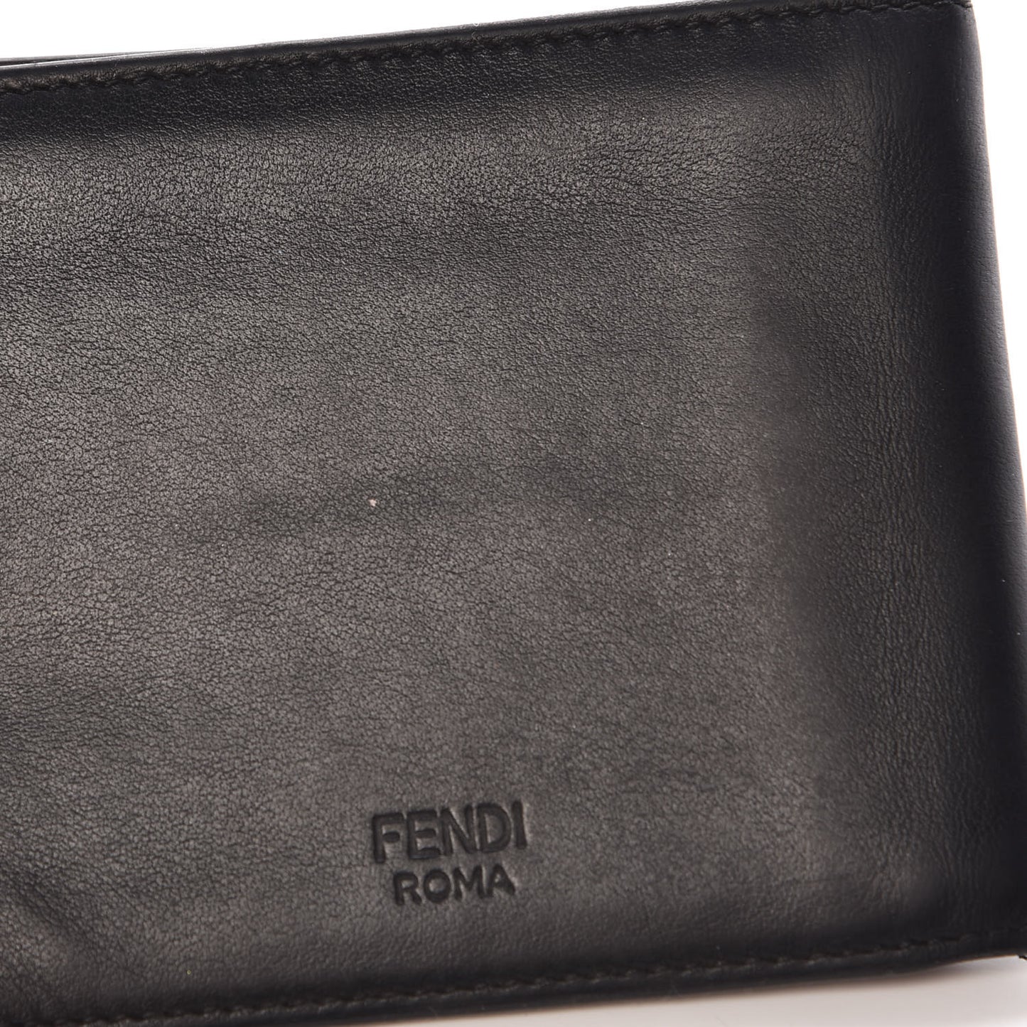 Vitello Century Monster Eyes Inlay Bi-Fold Wallet Black Giallo Rosso