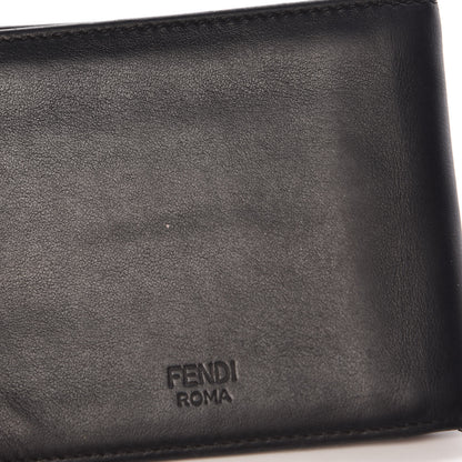Fendi Vitello Century Monster Eyes Inlay Bi-Fold Wallet Black Giallo Rosso 13 of 14