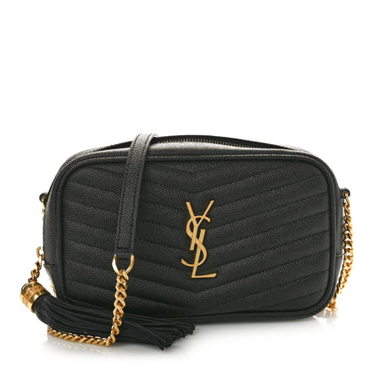 Saint Laurent Grain De Poudre Matelasse Monogram Mini Lou Camera Bag Black 1 of 10