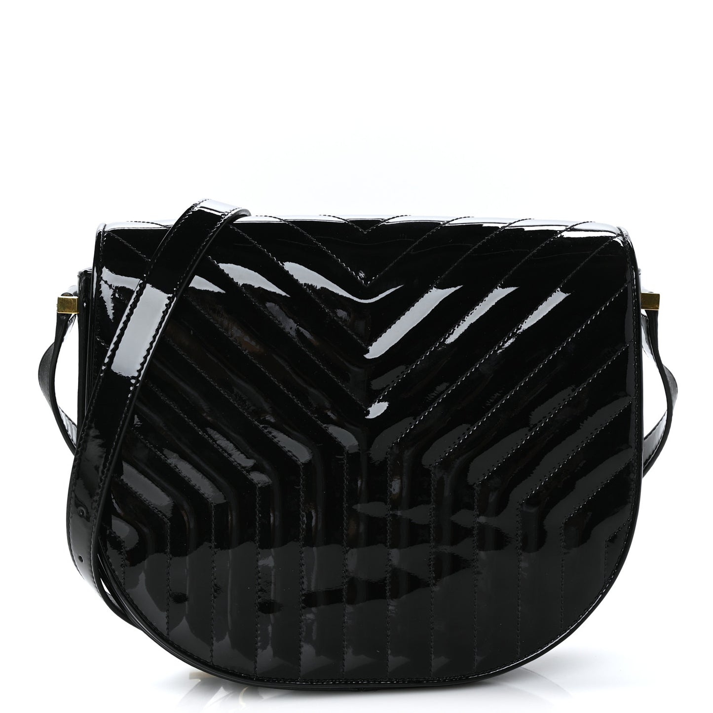 Patent Y Quilted Joan Satchel Black