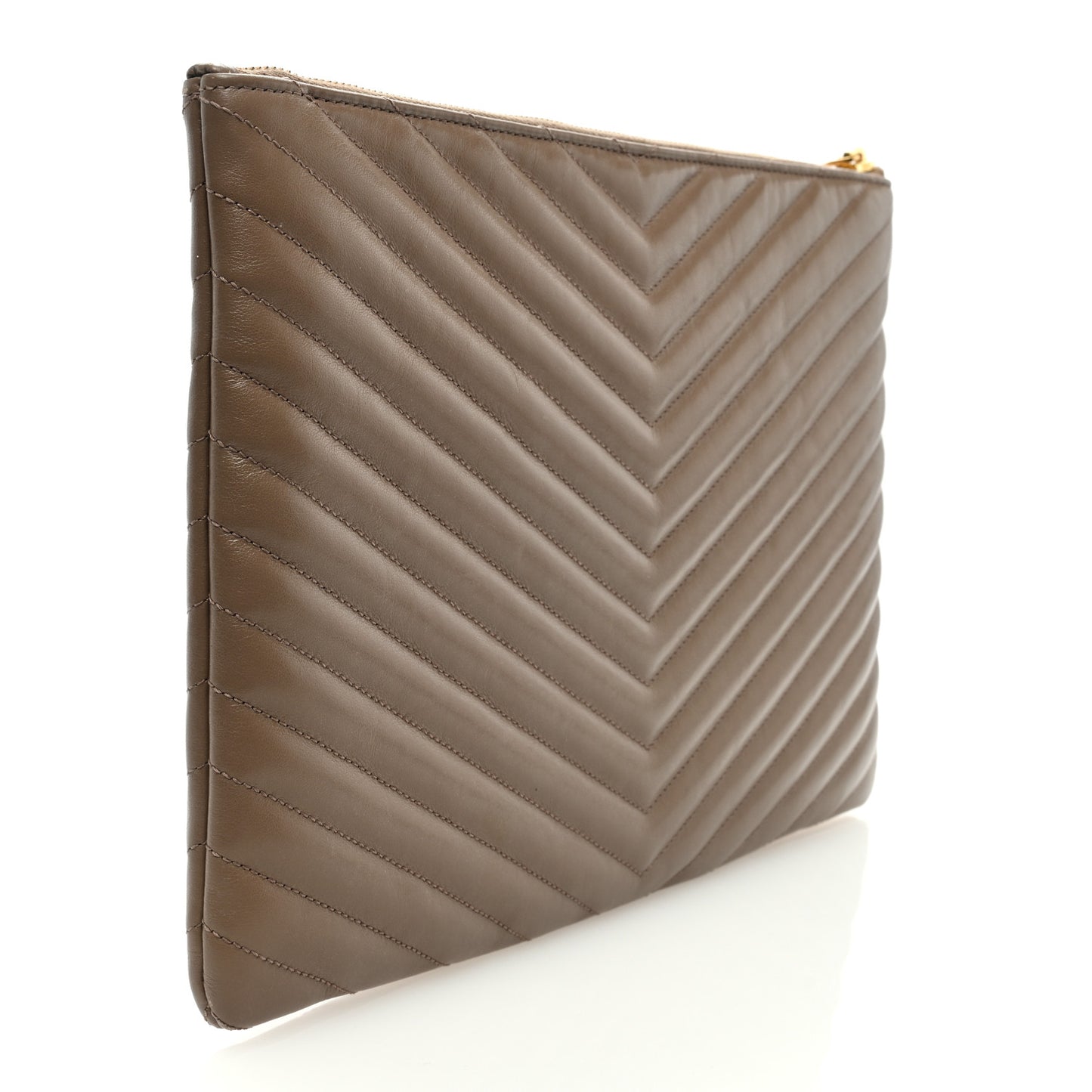 Calfskin Matelasse Monogram Cassandre Tablet Pouch Taupe