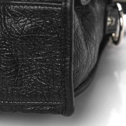 Balenciaga Agneau Classic Silver Hardware S City Logo Strap Black White 7 of 7