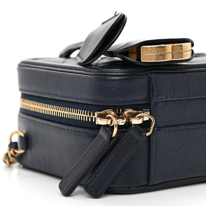Chanel Caviar Quilted Small CC Filigree Vanity Case Navy 9 of 12