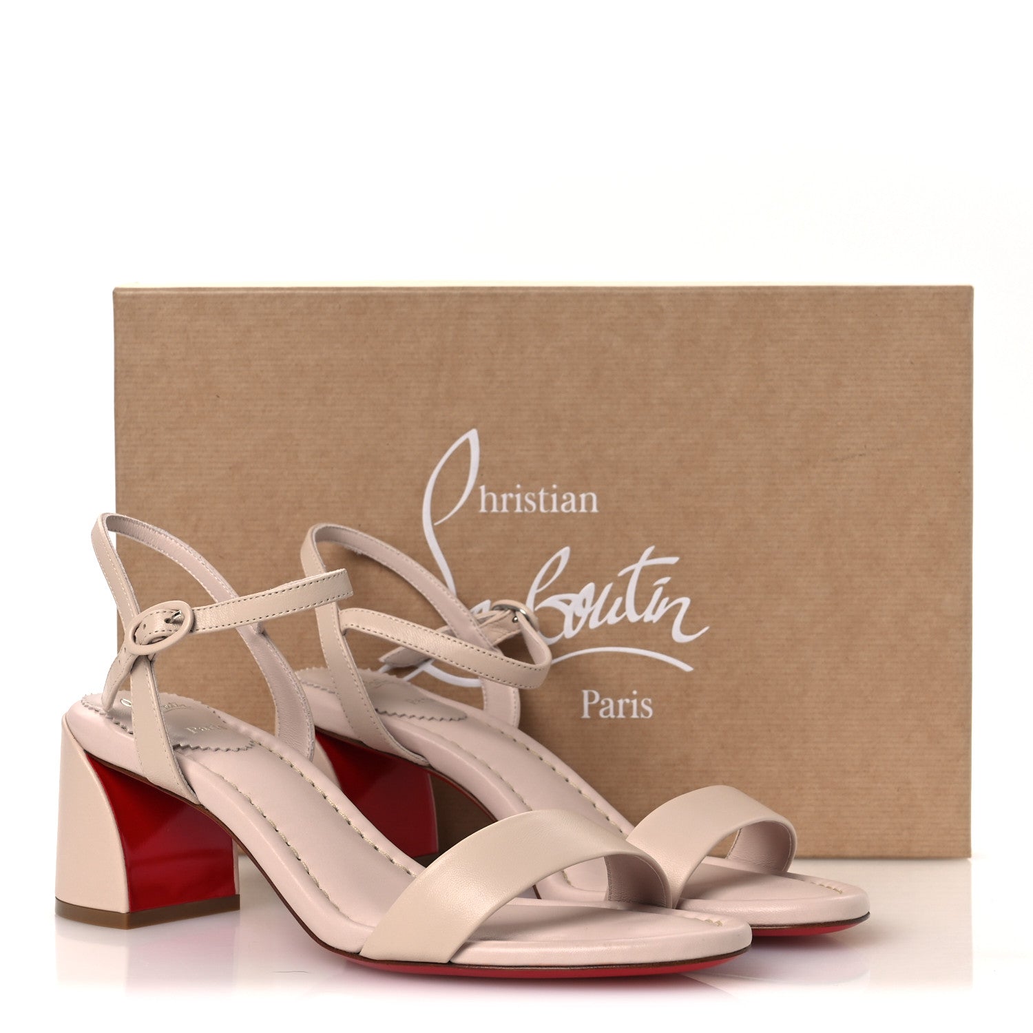 Christian Louboutin Nappa Miss Jane 55 Sandal Pumps 40 Leche 10 of 10
