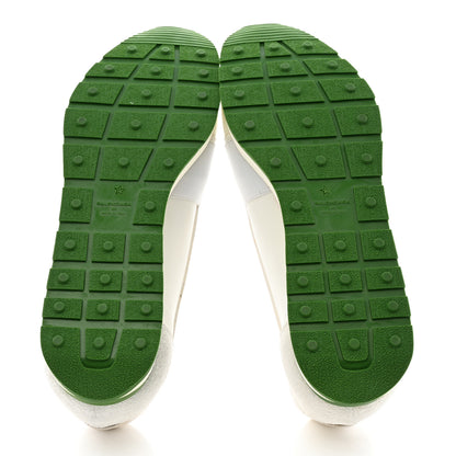 Balenciaga Calfskin Neoprene Mesh Suede Mens Race Runner Sneakers 44 White Green 5 of 9