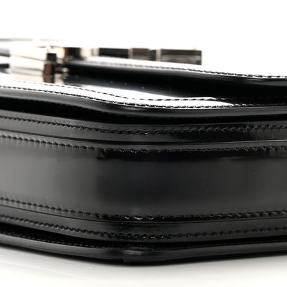 Saint Laurent Glazed Calfskin Monogram Medium Solferino Satchel Black 9 of 10