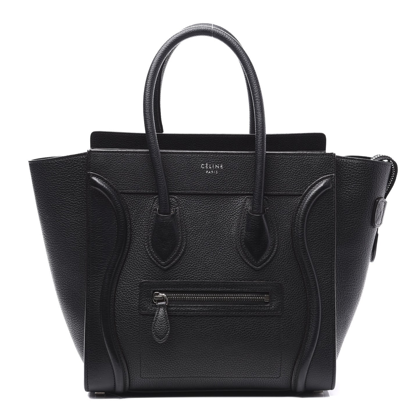 Drummed Calfskin Micro Luggage Black
