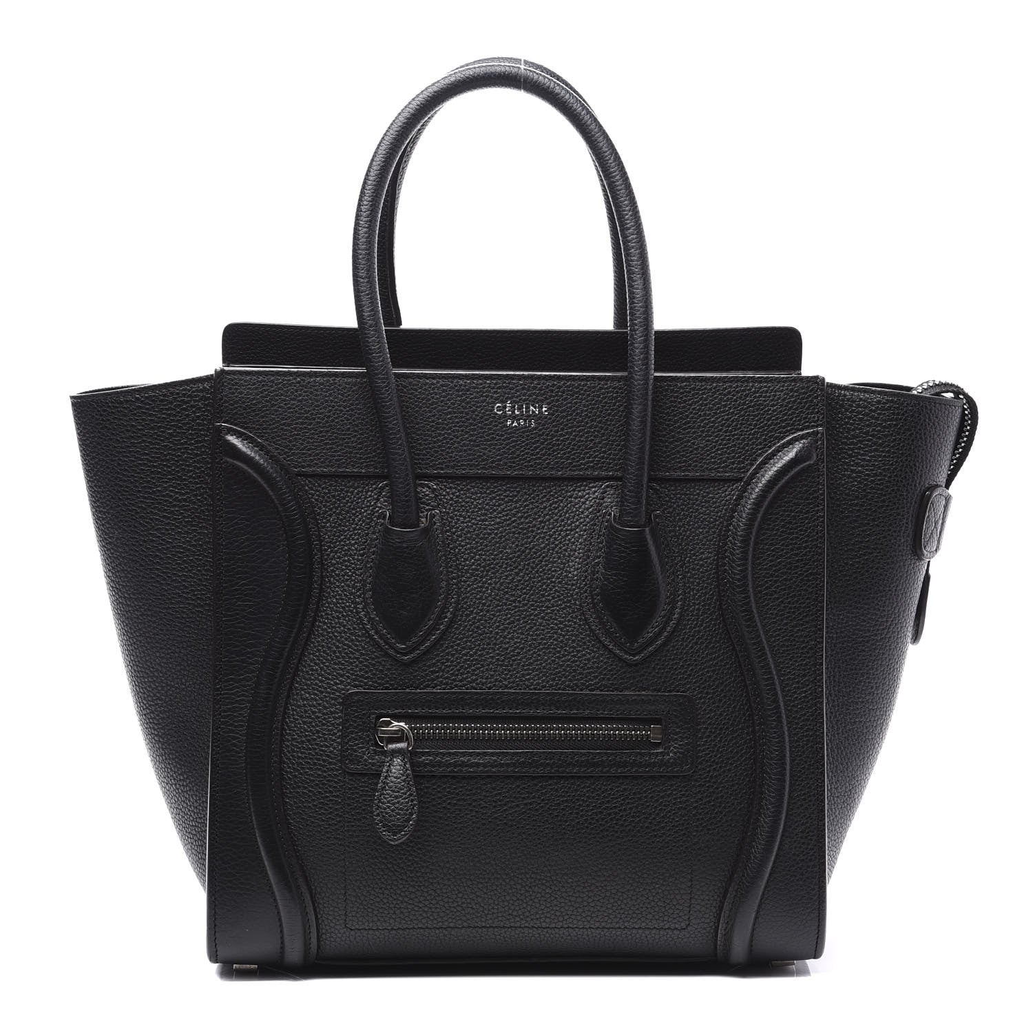 Celine Drummed Calfskin Micro Luggage Black 1 of 9