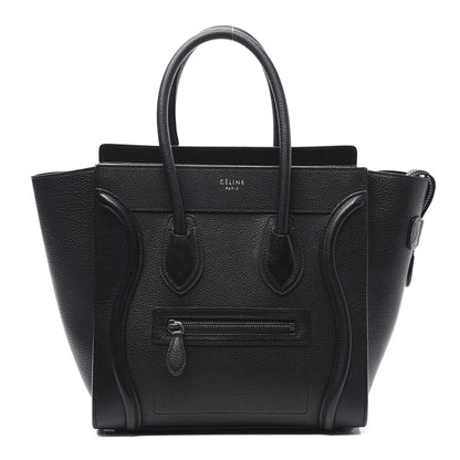 Celine Drummed Calfskin Micro Luggage Black 1 of 9