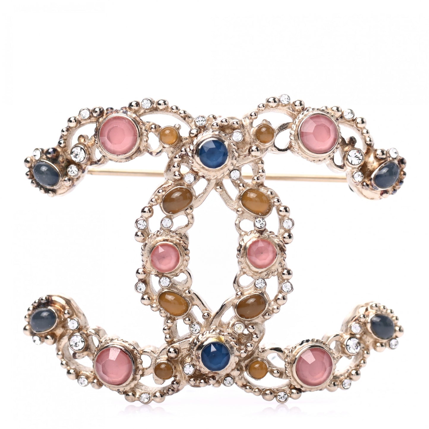Resin CC Brooch Gold Multicolor