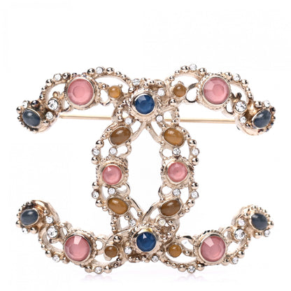 Chanel Resin CC Brooch Gold Multicolor 1 of 6
