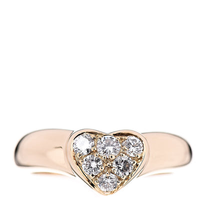 Tiffany 18K Yellow Gold Diamond Heart Band Ring 49 5 1 of 5