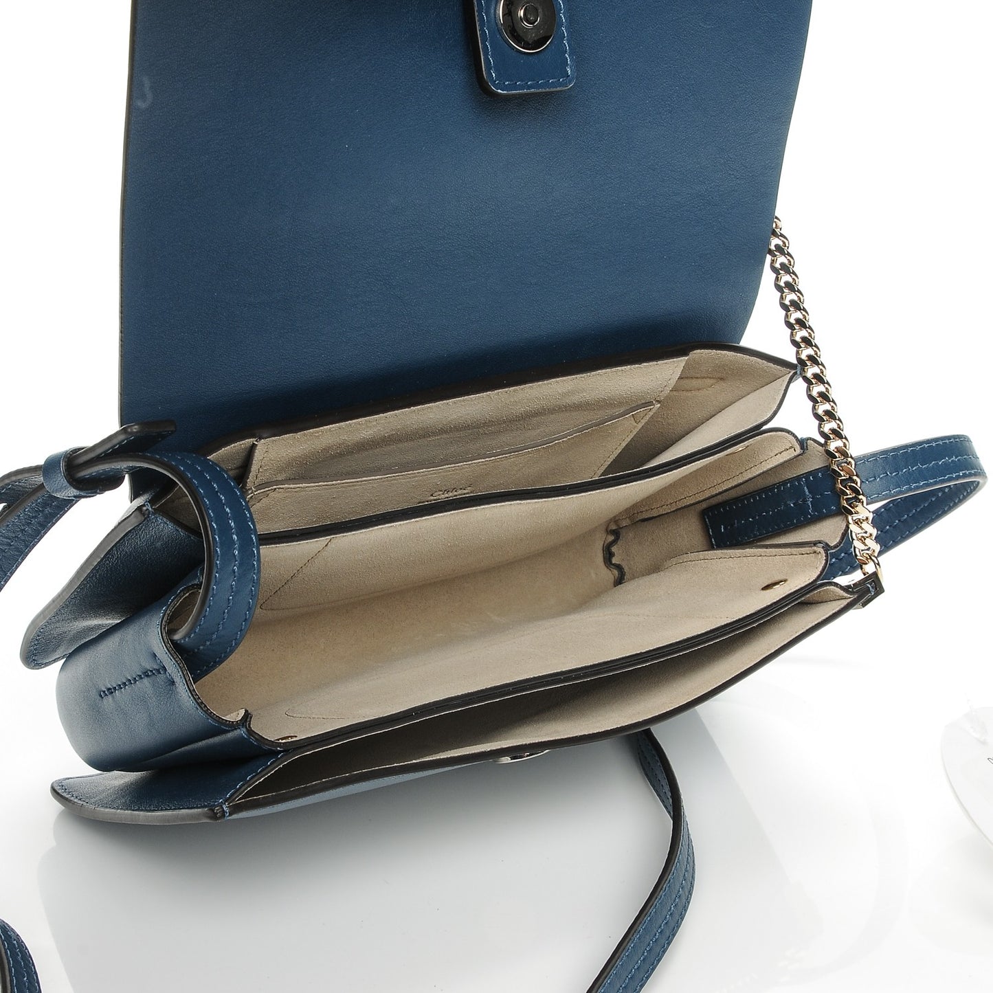 Suede Calfskin Small Faye Shoulder Bag Majolica Blue