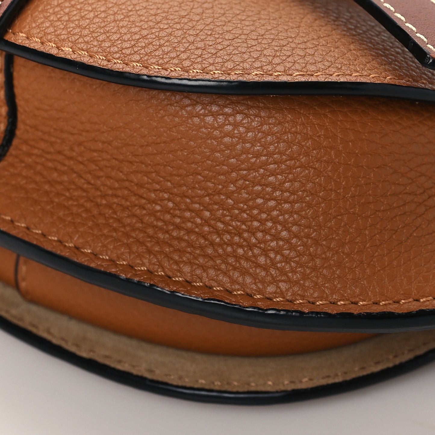 Grained Calfskin Mini Gate Crossbody Bag Caramel Pecan