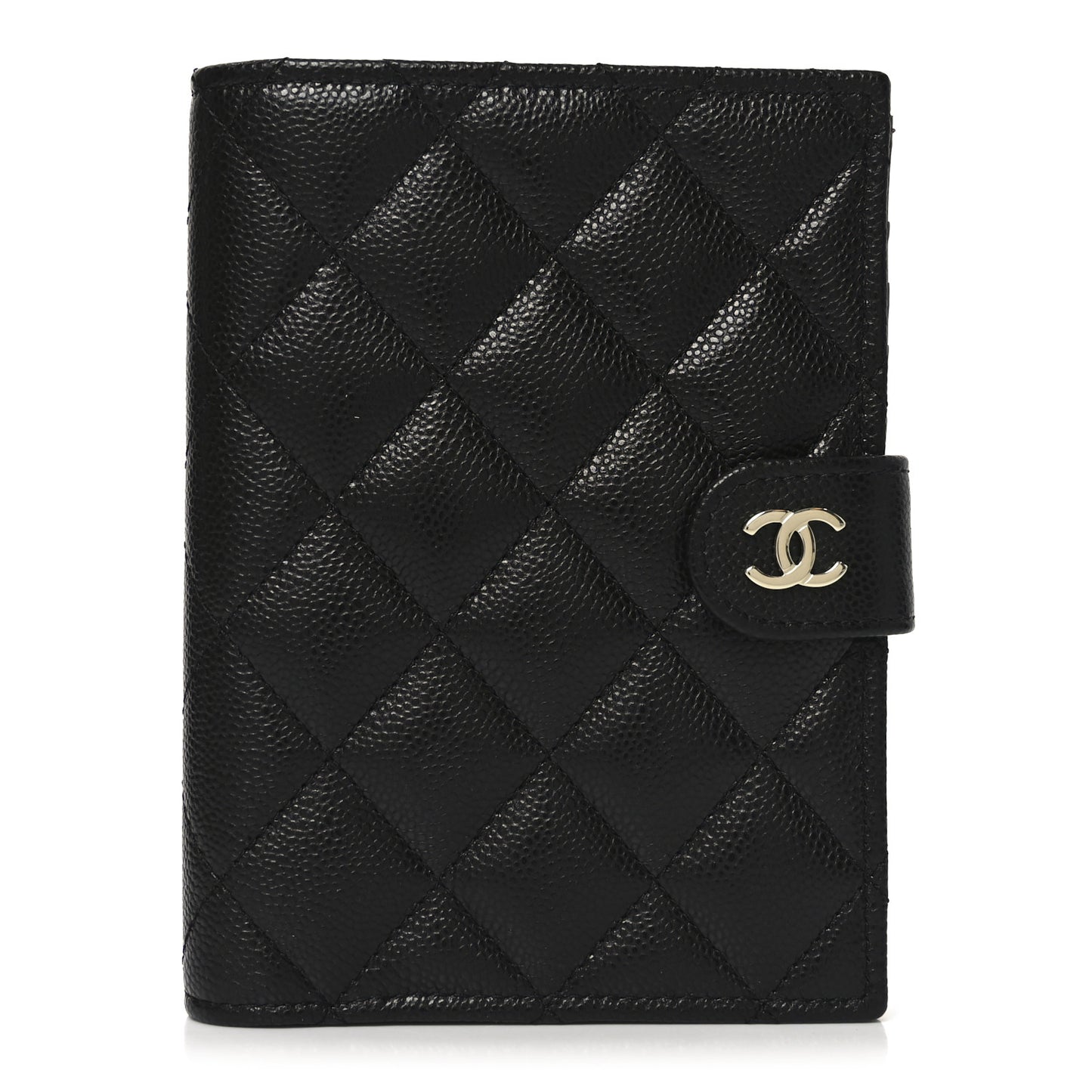 Caviar Quilted Passport Holder Black