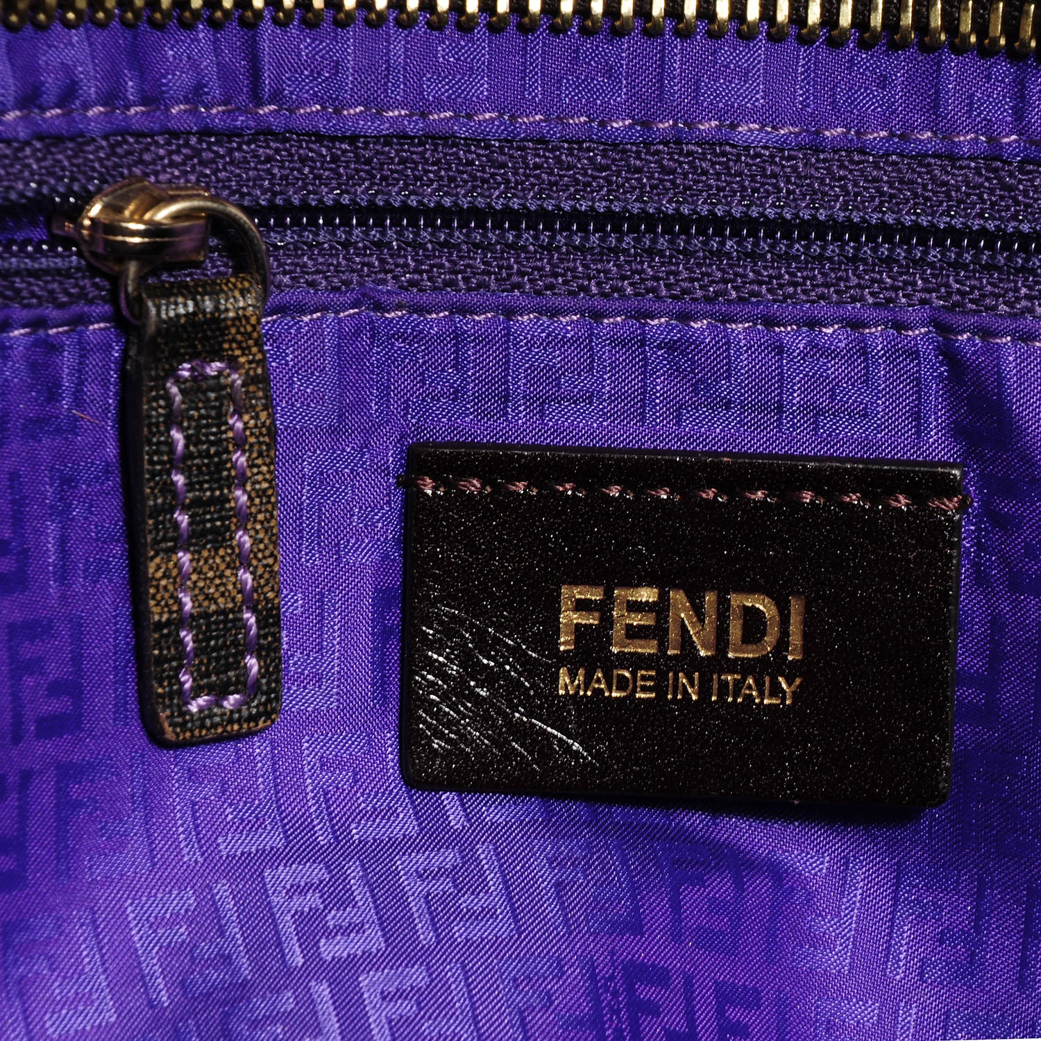 Fendi Zucca Spalmati Medium Roll Tote Tobacco Viola 6 of 9