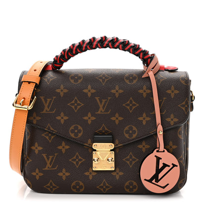 Louis Vuitton Monogram Braided Pochette Metis Coquelicot 1 of 9