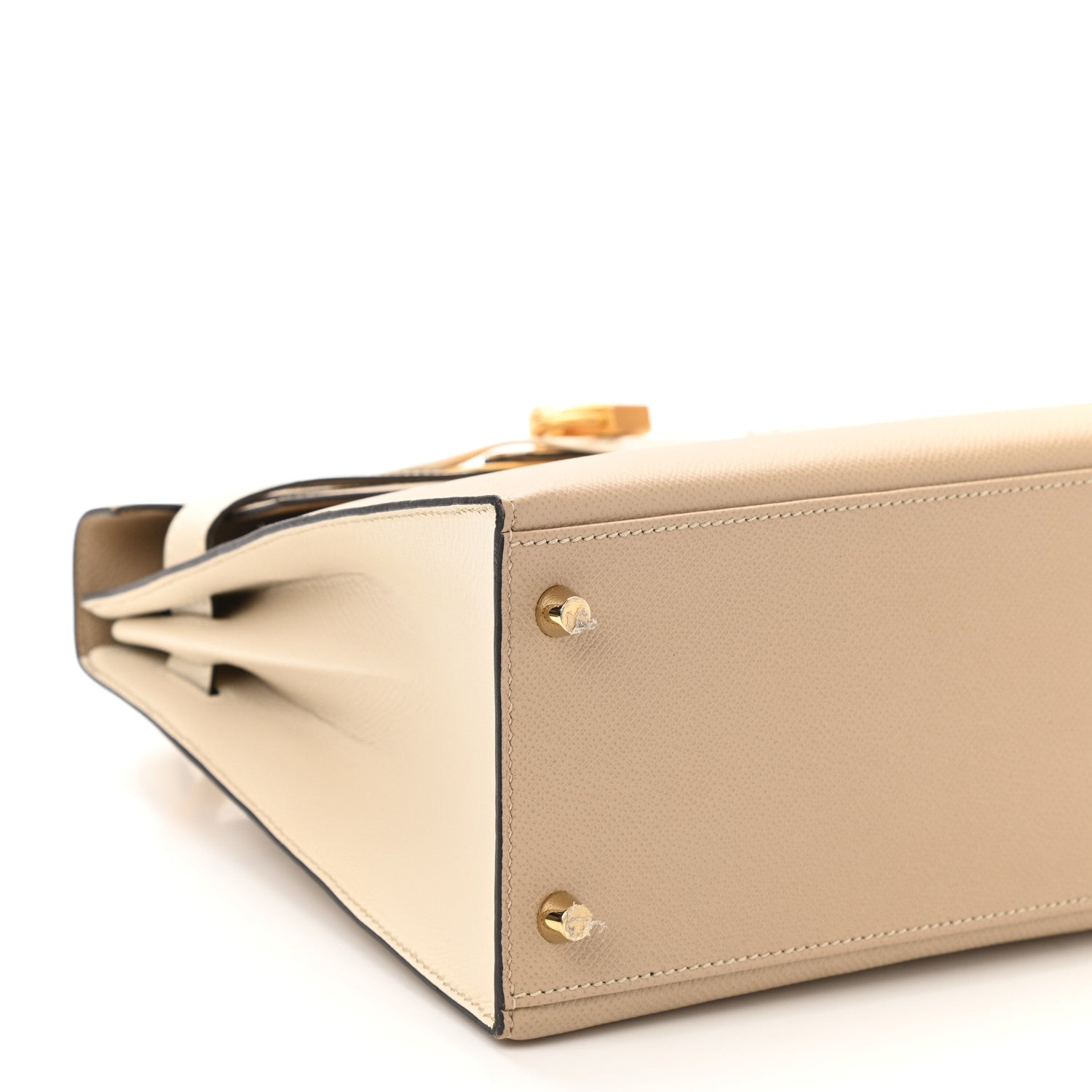 Hermes Epsom Bi-Color Horseshoe Kelly Sellier 28 Trench Craie 9 of 11