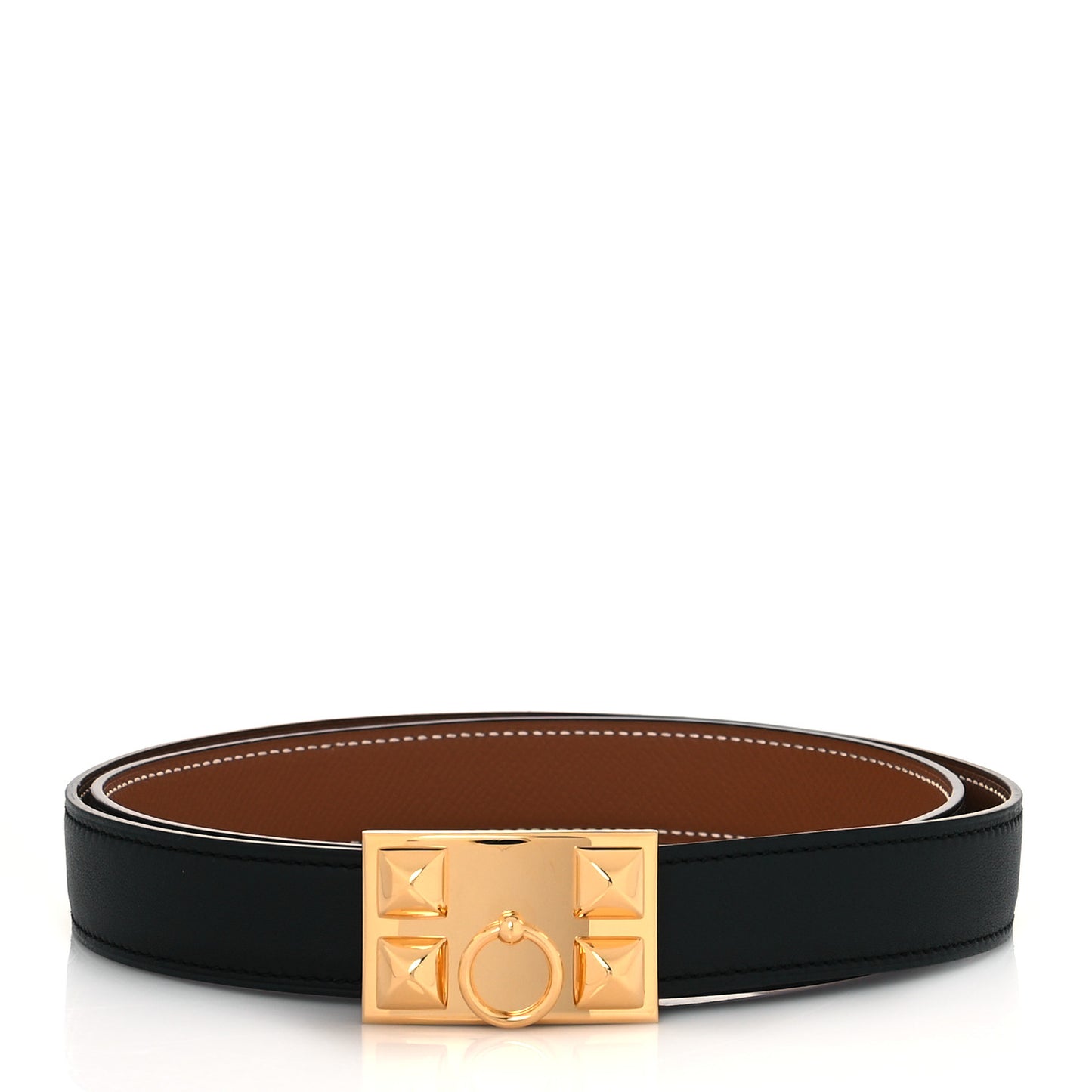 Swift Epsom 32mm Collier De Chien CDC Belt 85 Black Gold