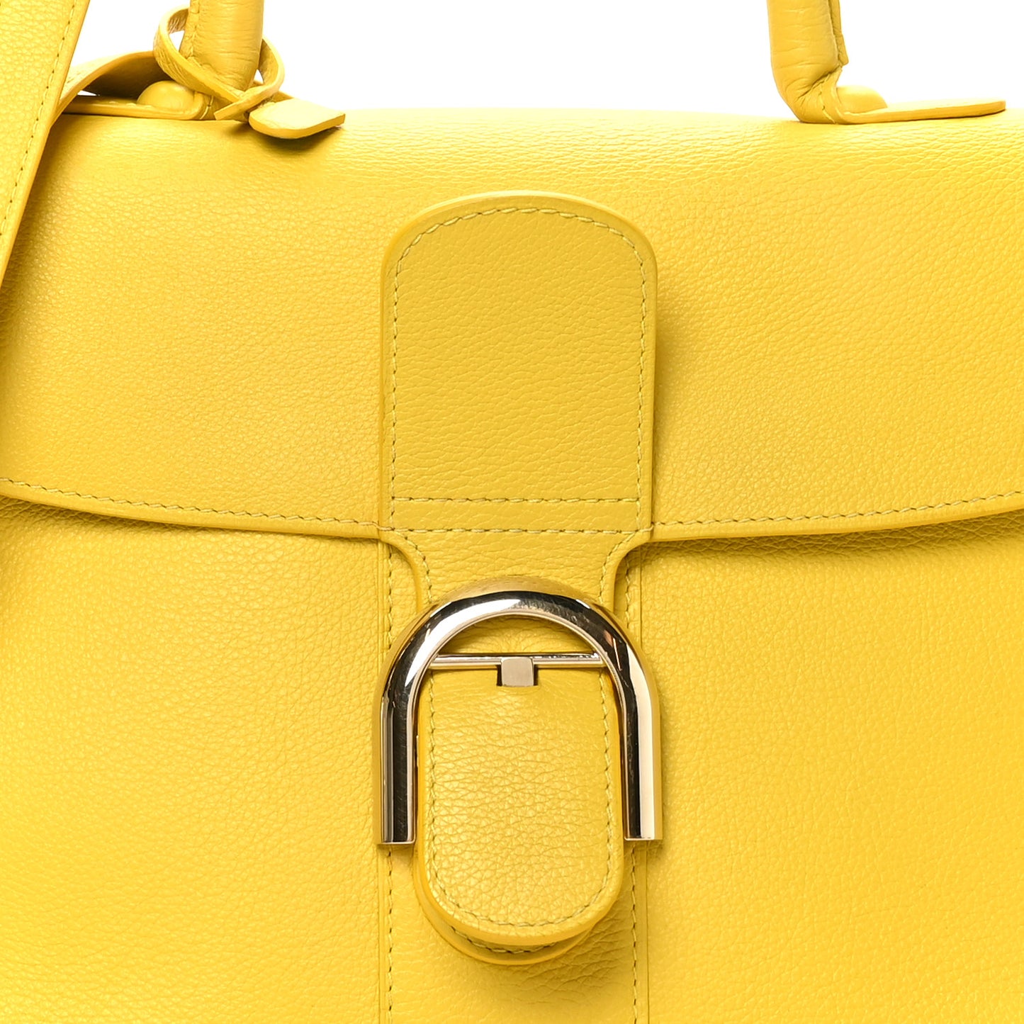 Grained Calfskin MM Brillant Satchel Yellow