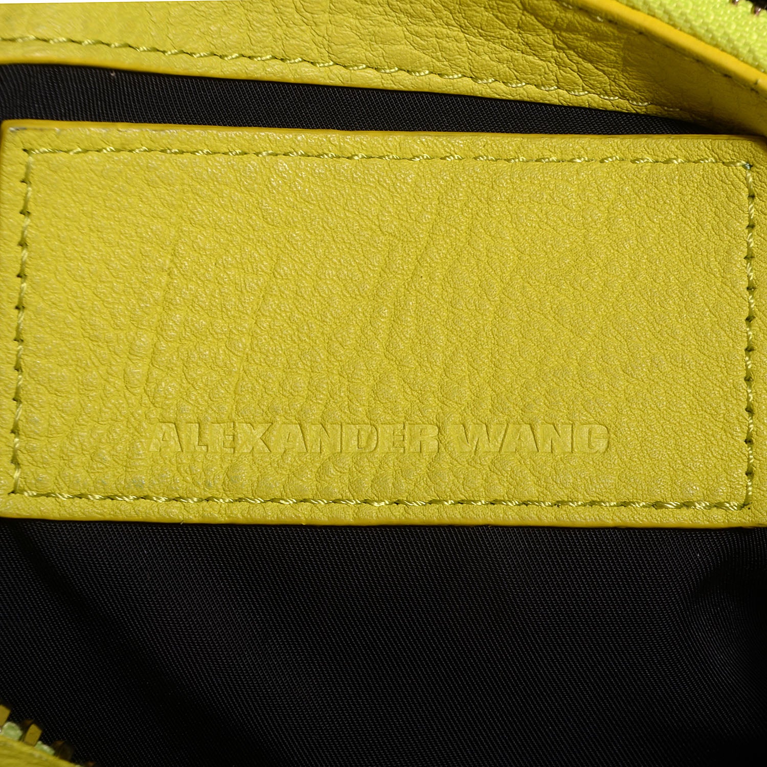 Alexander Wang Pebbled Lambskin Rocco Soft Acid w Pale Gold Hardware 6 of 7