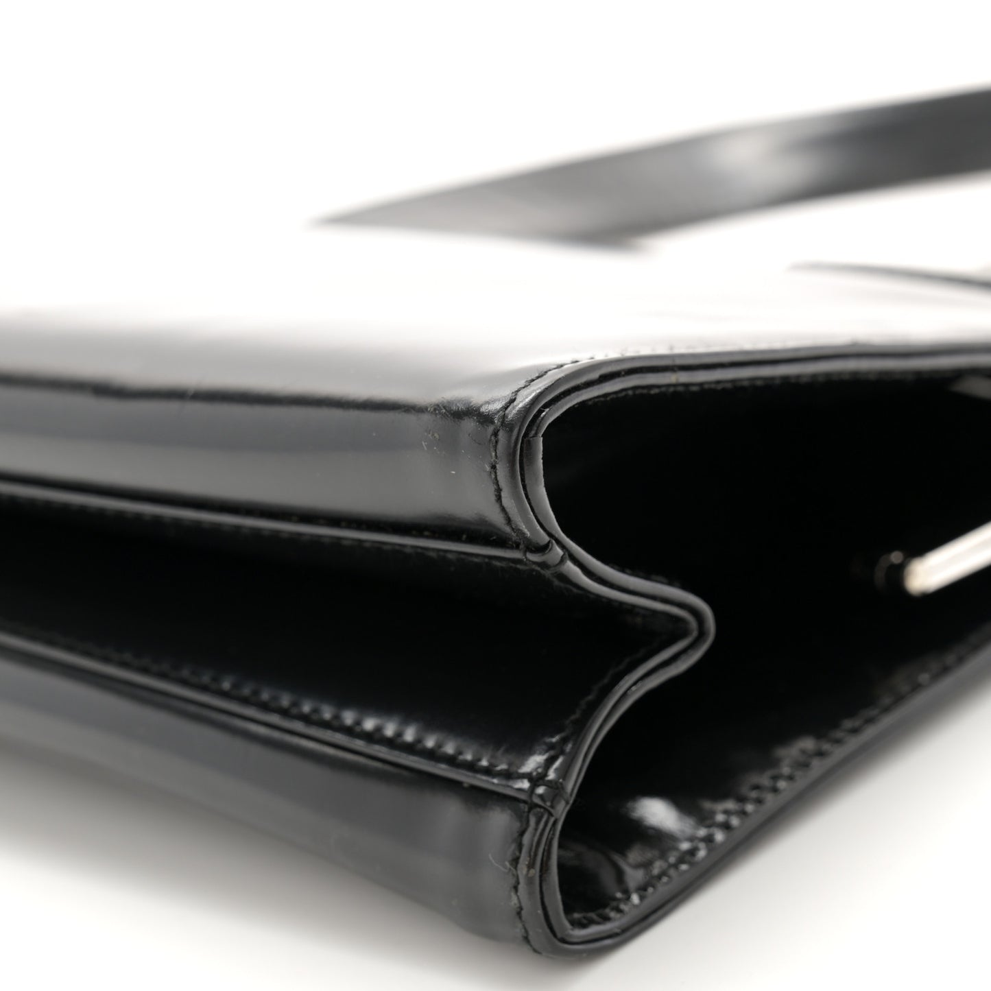 Shiny Calfskin Shoulder Bag Black