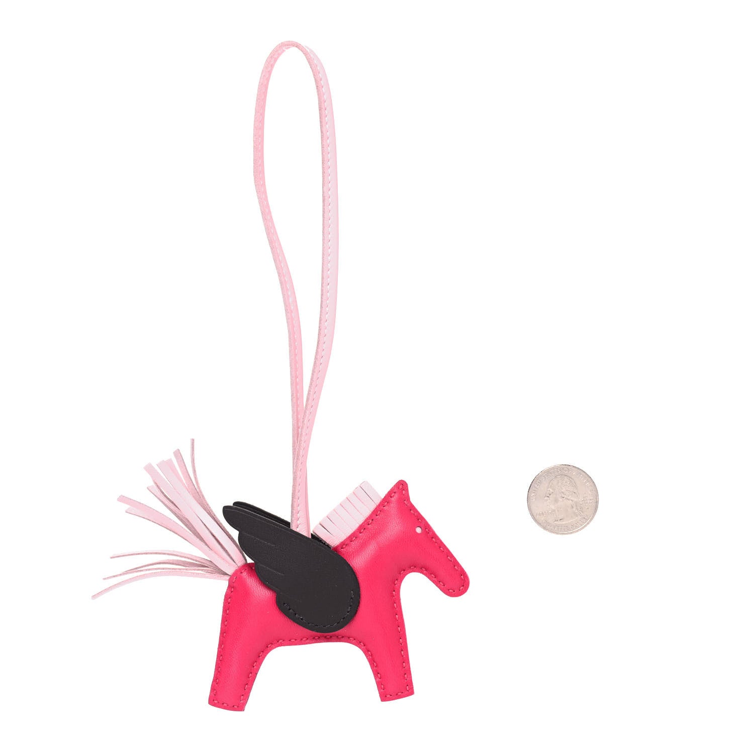 Hermes Milo Lambskin Grigri Rodeo Pegase Horse Bag Charm PM Framboise Rose Sakura Rouge Sellier 2 of 4