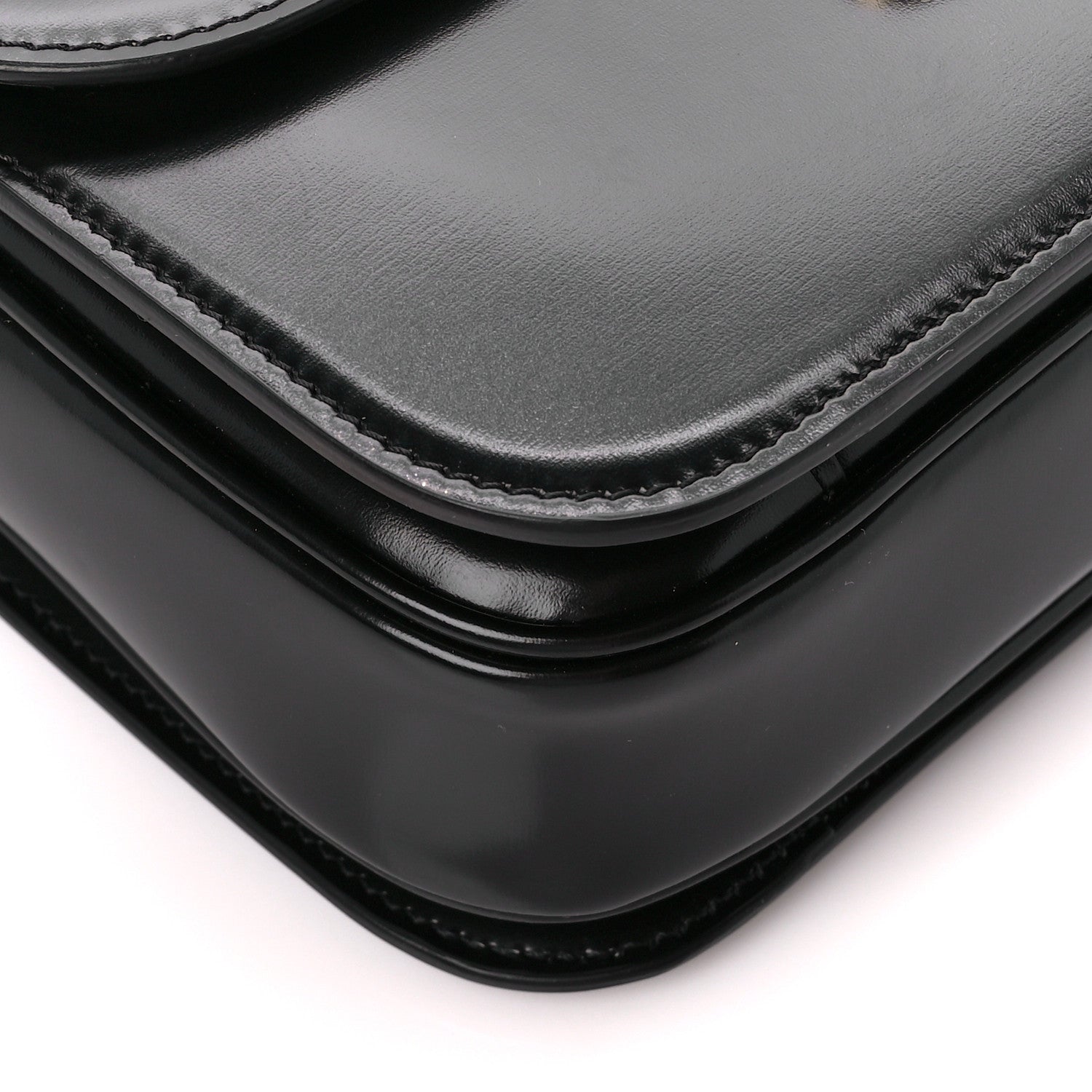 Celine Shiny Calfskin Medium Triomphe Black 9 of 10