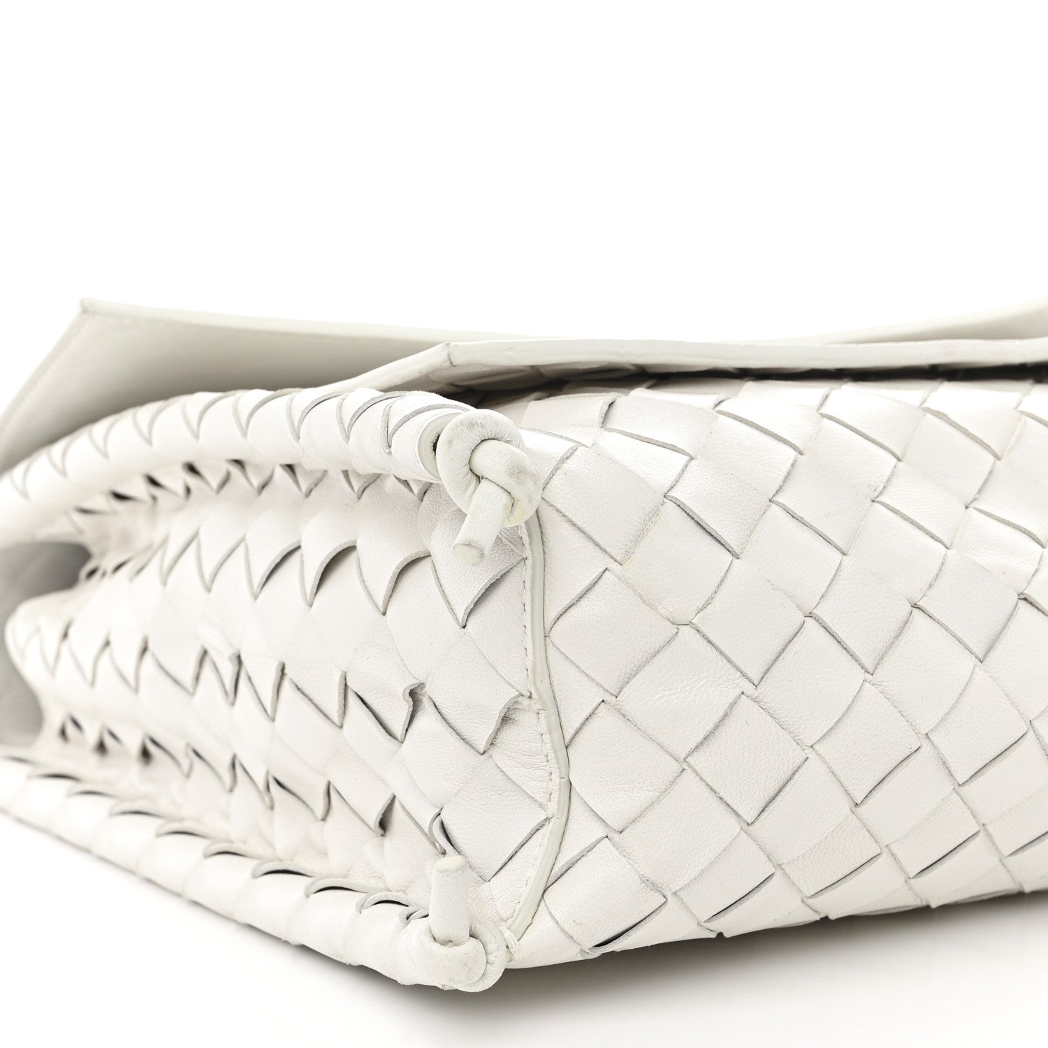 Bottega Veneta Nappa Intrecciato Medium Knot Flap Crossbody White 9 of 15