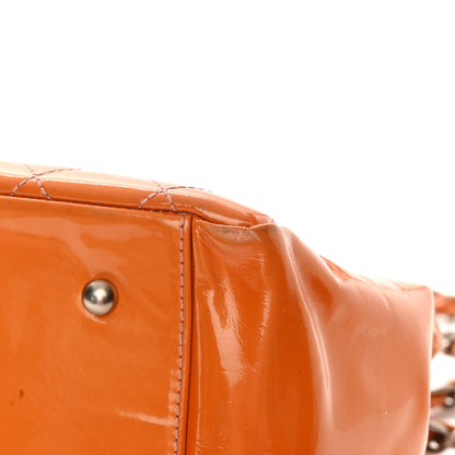 Chanel Patent Quilted Petit Timeless Shopping Tote PTT Orange 12 of 22