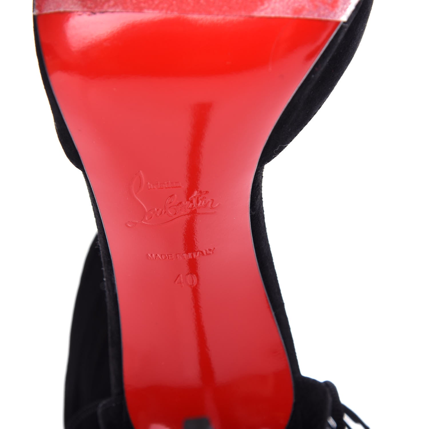Christian Louboutin Veau Velours Fringe Courtain 100 Pumps 40 Black 9 of 10