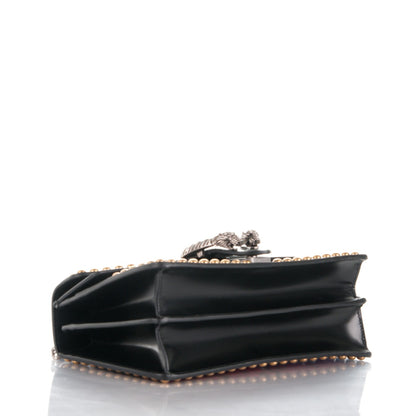 Gucci Calfskin Floral Embroidered Studded Small Dionysus Shoulder Bag Black 5 of 9