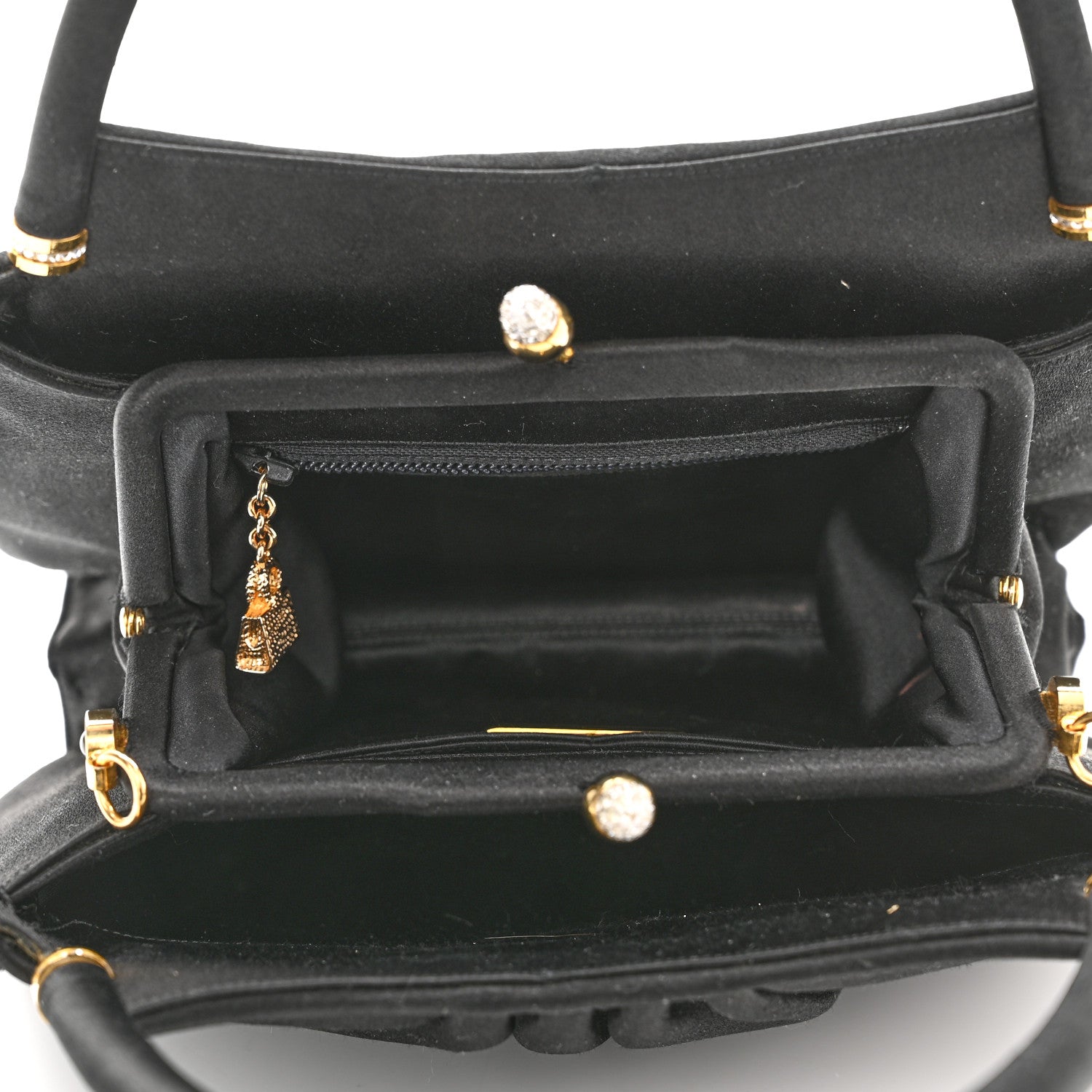 Judith Leiber Swarovski Crystal Satin Evening Bag Black 8 of 10