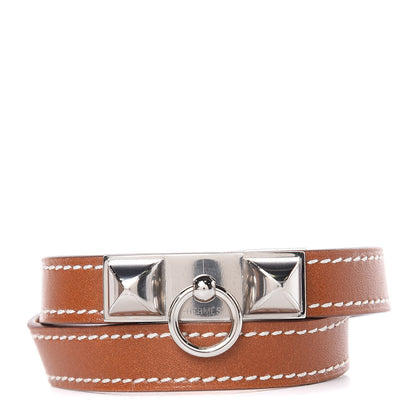 Hermes Barenia Rivale Double Tour Bracelet M Fauve 1 of 8